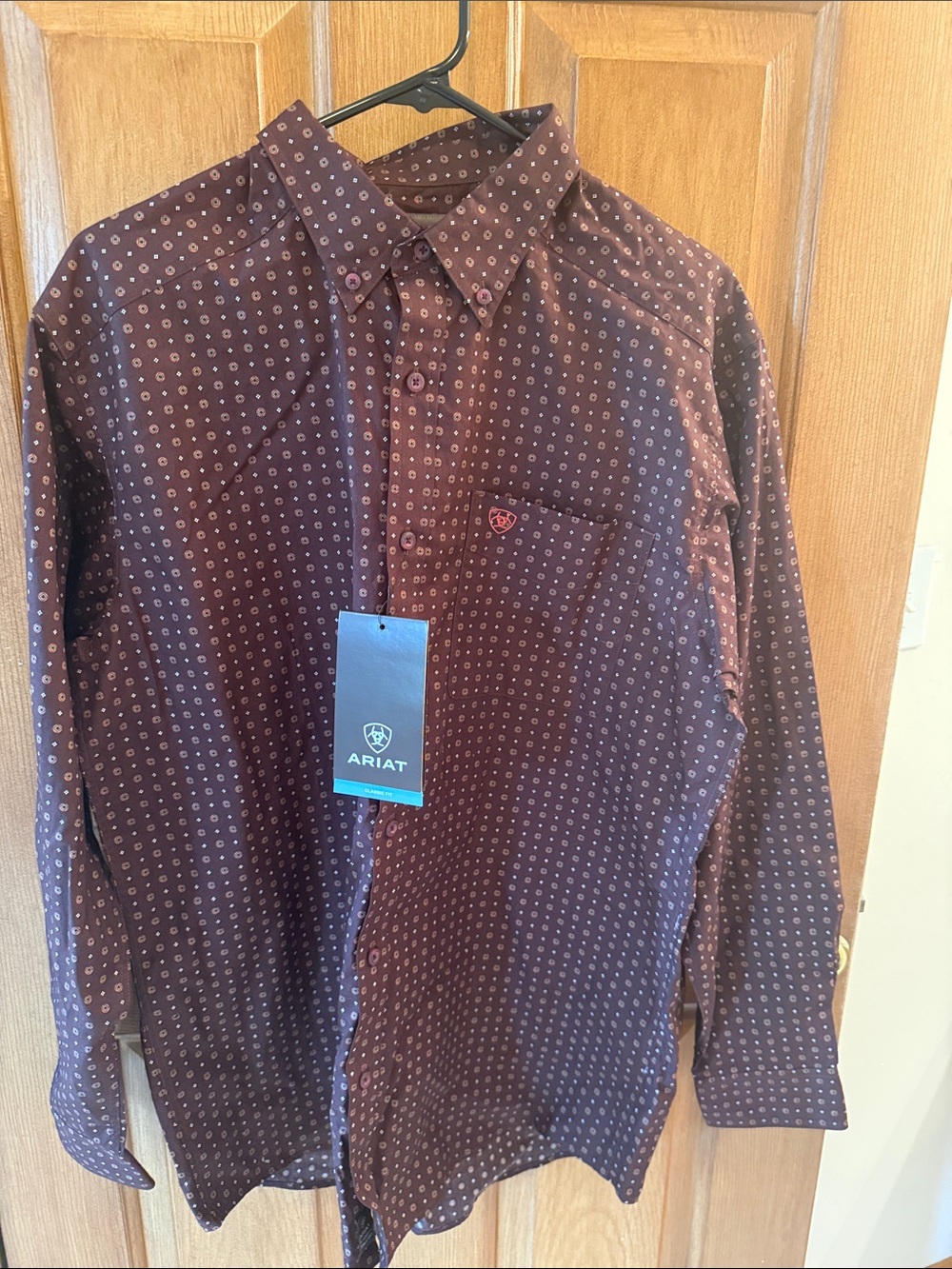 Ariat Men's Dark Brown Micro-Print Button-Down Shirt
